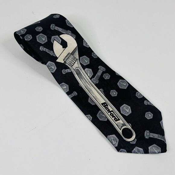 NWT Home Improvement Tim Allen Necktie Tie Nuts and Bolds Binford Tools Wrench - Picture 1 of 3